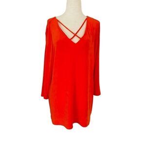 Travelers by Chico's Womens Size 2 (L/12) 3/4 Sleeve Criss Cross Front Top, JL23